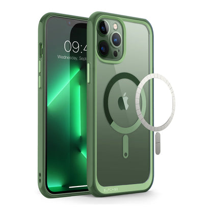 iPhone 13 Pro Max 6.7 inch Unicorn Beetle MAG Slim Clear MagSafe Case-Green