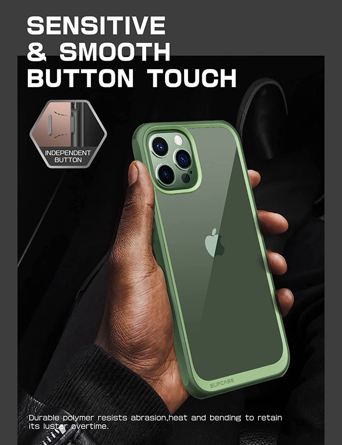 iPhone 13 Pro Max 6.7 inch Unicorn Beetle Style Slim Clear Case-Green
