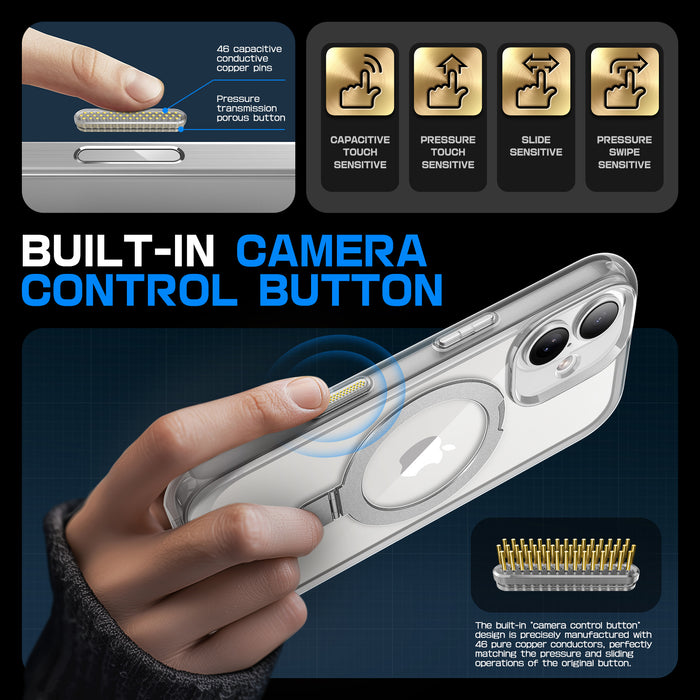 iPhone 16 6.1 inch Unicorn Beetle MAG Stand Slim Clear MagSafe Camera Control Button Case-Clear