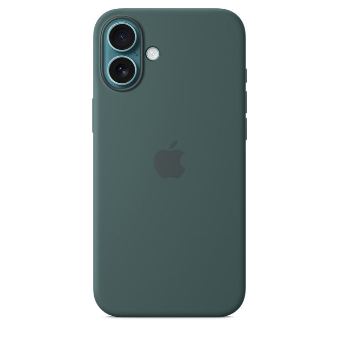 iPhone 16 Plus Silicone Case with Mag Safe, Lake Green