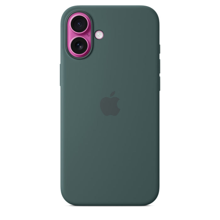 iPhone 16 Plus Silicone Case with Mag Safe, Lake Green