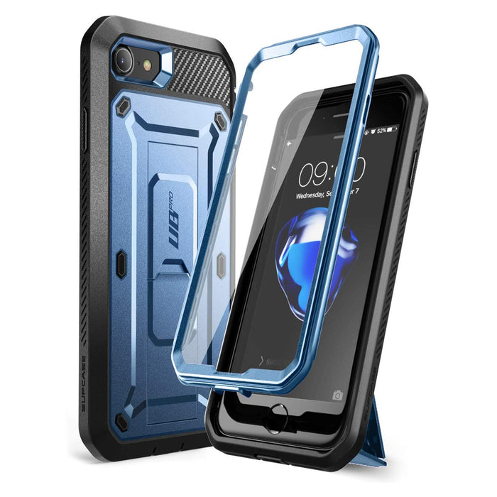 iPhone SE Unicorn Beetle Pro Full-Body Case with Kickstand(open box)-Metallic Blue