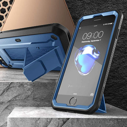 iPhone SE Unicorn Beetle Pro Full-Body Case with Kickstand(open box)-Metallic Blue