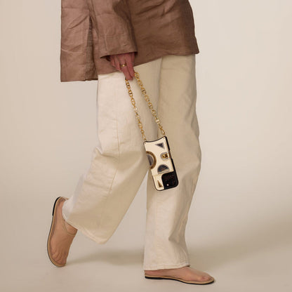 Isla MagSafe Charging Wristlet Phone Case - Ivory/Gold