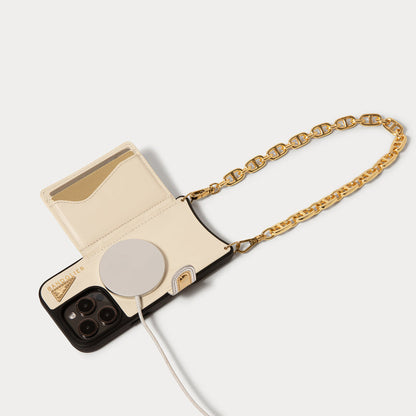 Isla MagSafe Charging Wristlet Phone Case - Ivory/Gold