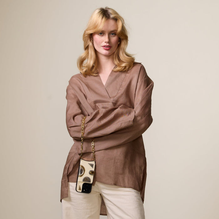 Isla MagSafe Charging Wristlet Phone Case - Ivory/Gold