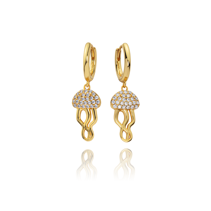 Jellyfish Hoops gold vermeil