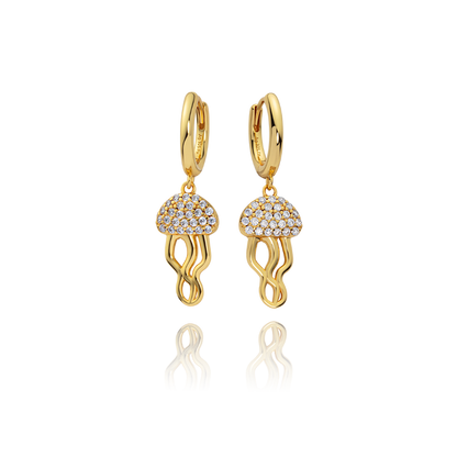Jellyfish Hoops gold vermeil