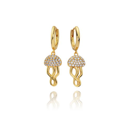 Jellyfish Hoops gold vermeil