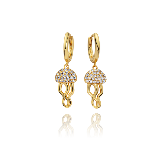 Jellyfish Hoops gold vermeil