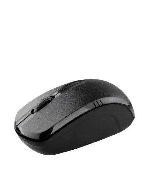 A black JITE wireless mouse with 3 adjustable buttons, indicated with icons for wireless connectivity, 1600 DPI, 10 buttons, and comfort.