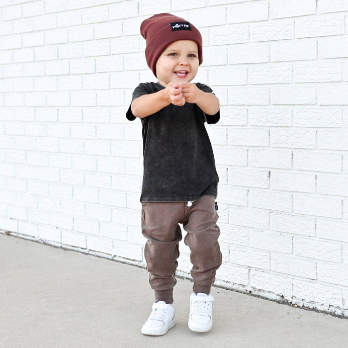 JOGGERS- Bark Snow Wash French Terry