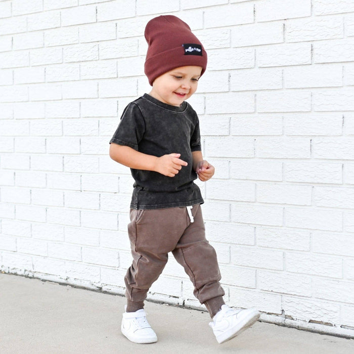 JOGGERS- Bark Snow Wash French Terry