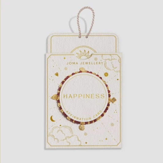 Joma Affirmation Card Gold Bracelet - Happiness