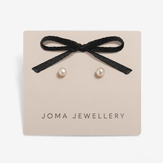 Joma Loved By You Gold Stud Earrings - Pearl