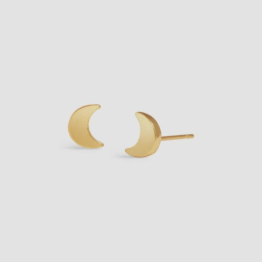 Joma Mini Charms Moon Stud Earrings - Gold