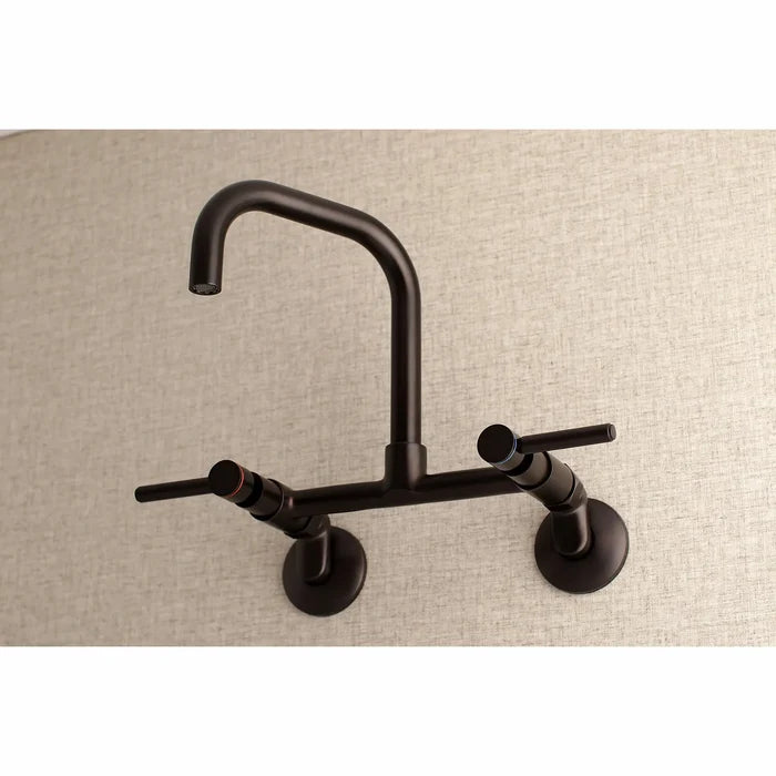 Kingston Brass Concord 8 in. Adjustable Center Wall Mount Kitchen Faucet (KS813) Oil Rubbed Bronze