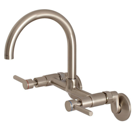 Kingston Brass Concord 8 in. Adjustable Center Wall Mount Kitchen Faucet (KS814) main image.