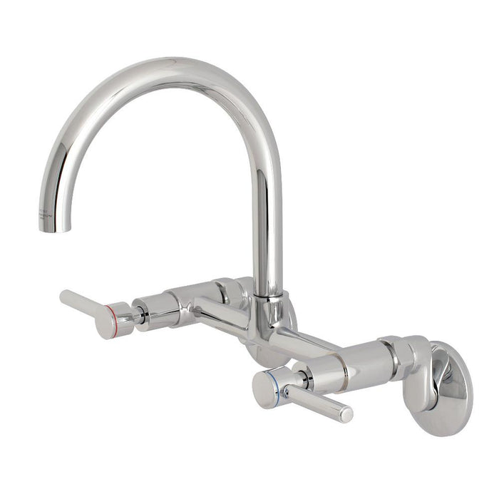 Kingston Brass Concord 8 in. Adjustable Center Wall Mount Kitchen Faucet (KS814) Polished Chrome