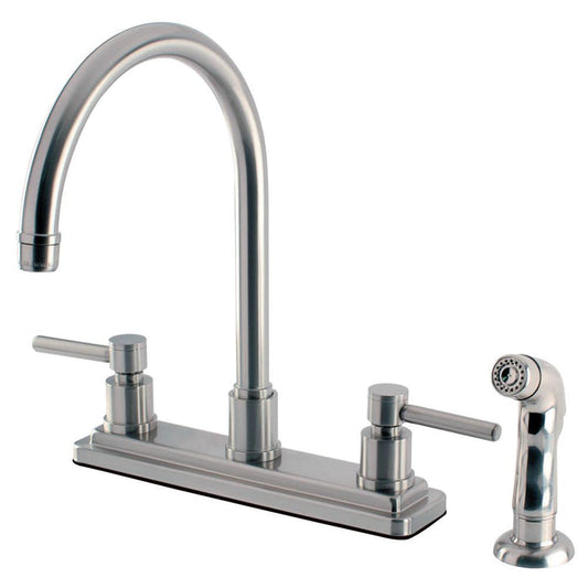 Kingston Brass Concord 8 in. Centerset Kitchen Faucet with Side Sprayer (KS879-DL) main image.