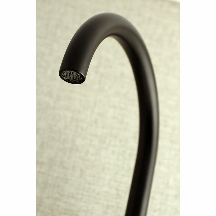 Kingston Brass Concord 8 in. Adjustable Center Wall Mount Kitchen Faucet (KS414) Matte Black