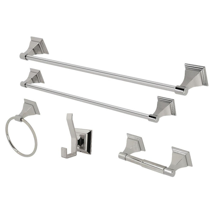 Kingston Brass Monarch 5-Piece Bathroom Accessory Set Polished Nickel