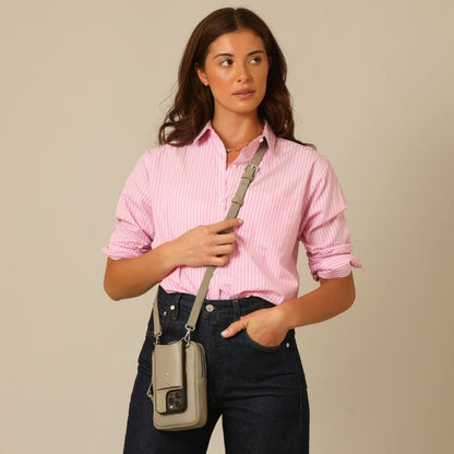 Large Expanded Pouch Set - Greige/Silver