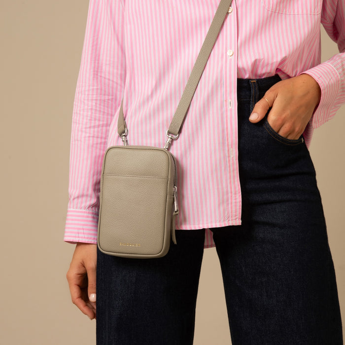 Large Expanded Pouch Set - Greige/Silver