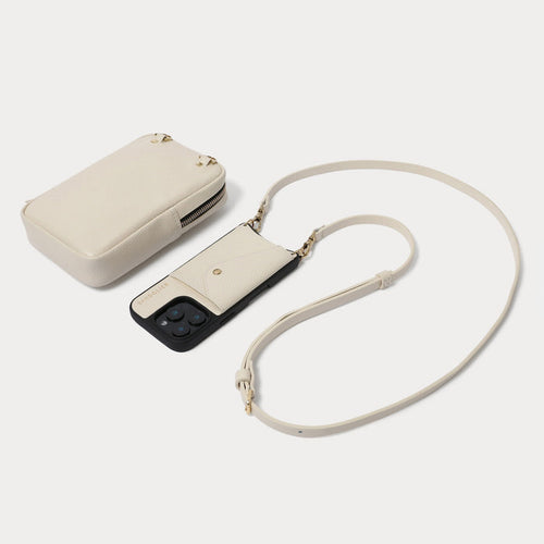 Large Expanded Pouch Set - Ivory/Gold