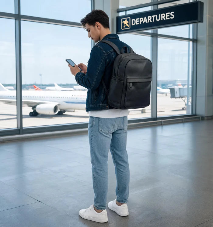 Leather Backpack for Men - Laptop & Travel Rucksack