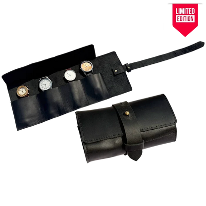 Leather Watch Roll | Full-Grain 4-Watch Travel Case