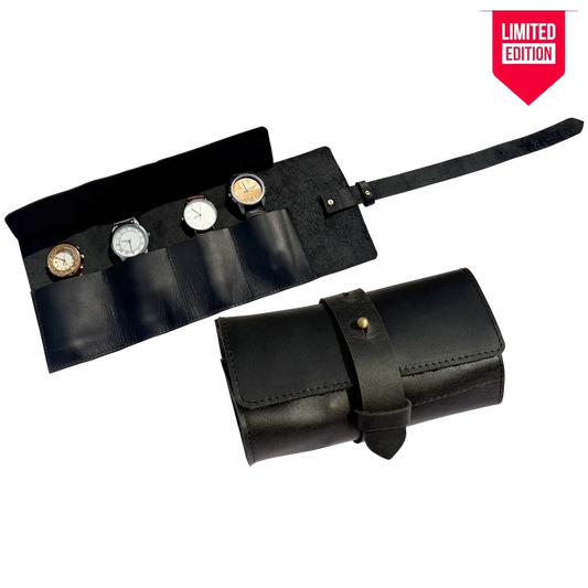 Leather Watch Roll | Full-Grain 4-Watch Travel Case