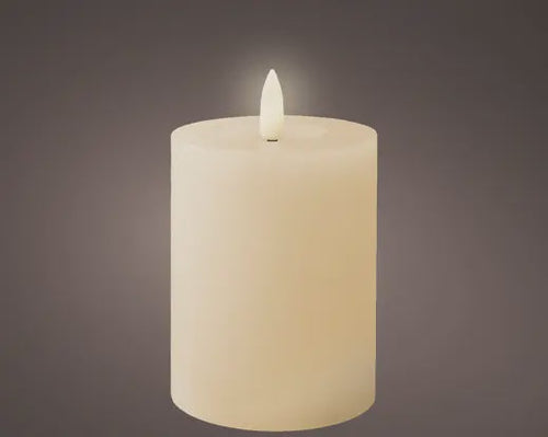 LED Battery Operated Cream Wax Pillar Candle - 11cm