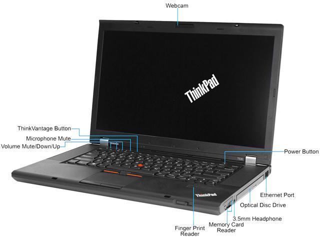 Lenovo T530 15.6" Laptop - Intel Core i5 2.60GHz, 8GB RAM, 240GB SSD, Webcam, Windows 10 Pro - Coretek Computers