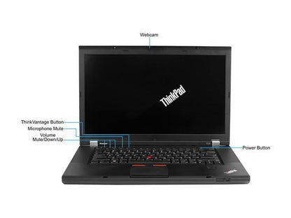Lenovo T530 15.6" Laptop - Intel Core i5 2.60GHz, 8GB RAM, 240GB SSD, Webcam, Windows 10 Pro - Coretek Computers