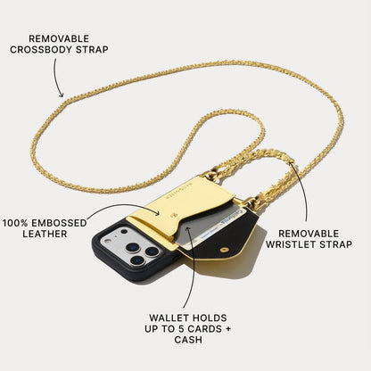 Lily Crossbody Phone Case Set - Butter Yellow Croc/Gold