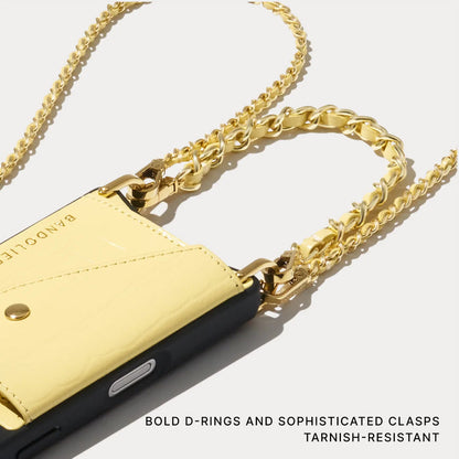 Lily Crossbody Phone Case Set - Butter Yellow Croc/Gold