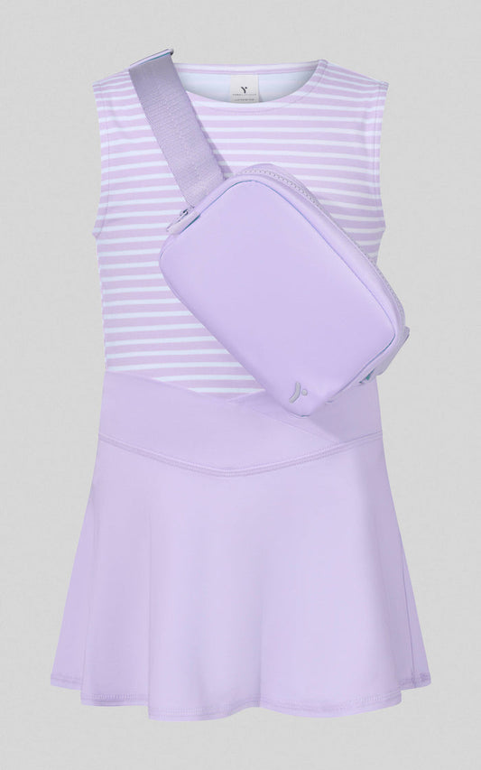 Little Girls Tank, Crossover Skort, Fanny bag Set: Pastel Lilac
