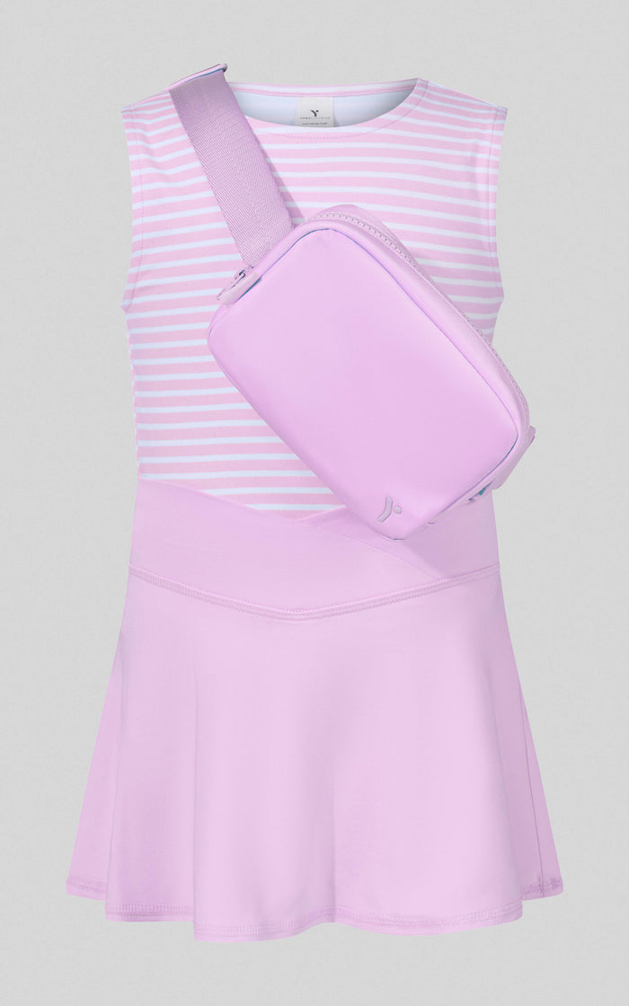 Little Girls Tank, Crossover Skort, Fanny bag Set: Pastel Lilac