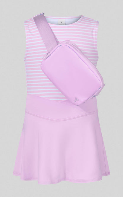 Little Girls Tank, Crossover Skort, Fanny bag Set: Pastel Lilac