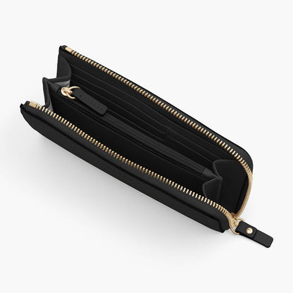 Interior 1 Empty - The Leather Wallet - Nappa Leather - Black / Gold / Grey - Small Accessory - Lo & Sons