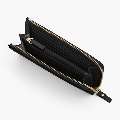 Interior 1 Empty - The Leather Wallet - Saffiano Leather - Black / Gold / Grey - Small Accessory - Lo & Sons
