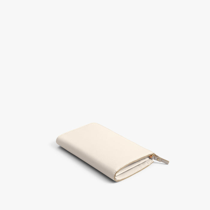 Back - The Leather Wallet - Saffiano Leather - Ivory / Gold / Camel - Small Accessory - Lo & Sons