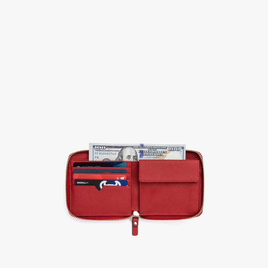 Pockets packed - Small Wallet - Saffiano Leather - Red / Gold / Camel - Small Accessory - Lo & Sons