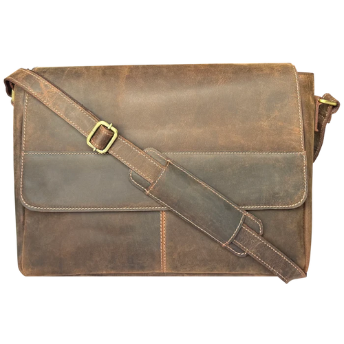 Maverick Leather Messenger Bag for Men - Travel Crossbody Laptop Satchel