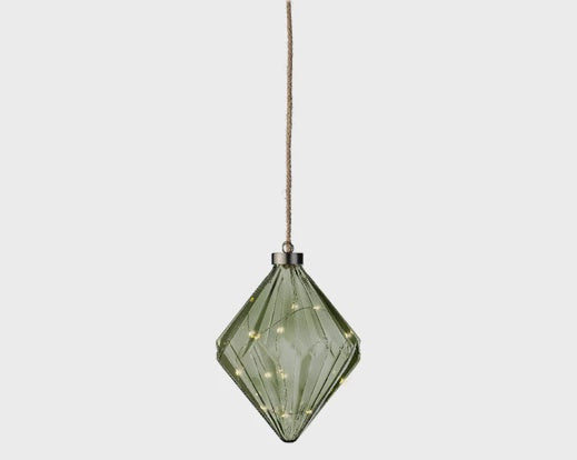 Micro LED Battery Operated Indoor Decorative Diamond Light - Green 16cm
