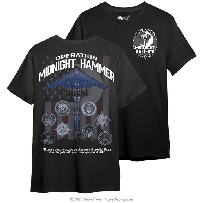 "Midnight Hammer Emblems" Tee | Black