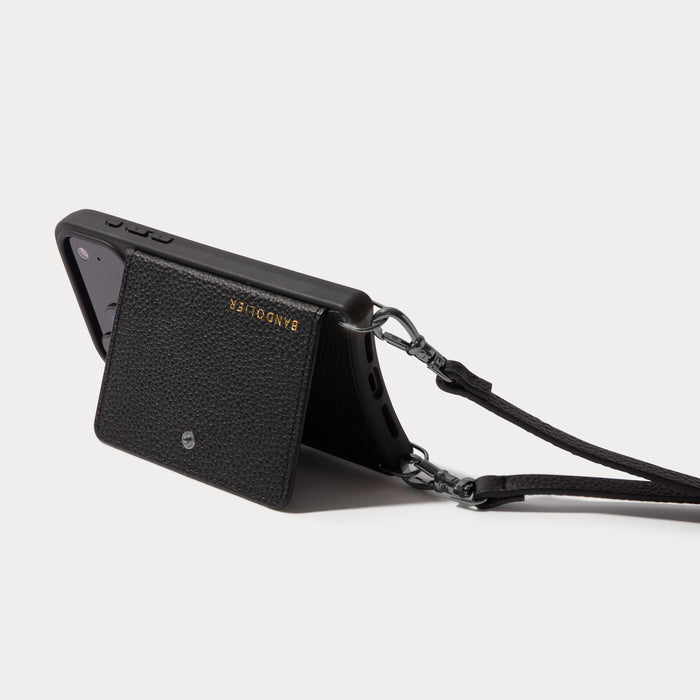 Mila MagSafe Charging Crossbody Bandolier - Black/Pewter