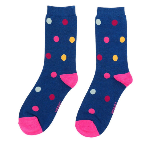 Miss Sparrow Spots Socks -  Navy
