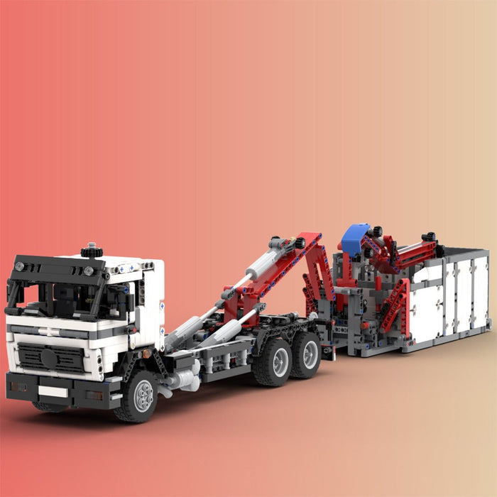 MOC - 120710 OF Hookloader & Crane Container Truck Klemmbausteine - LesDiy - Klemmbausteine